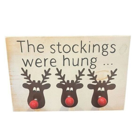 Handmade Other - Christmas Custom Handmade wooden stocking reindeer decor